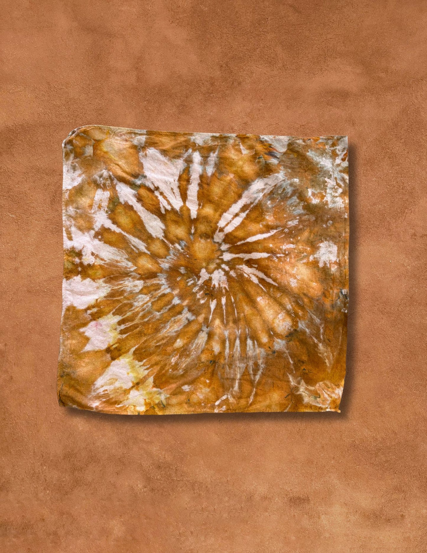 Hand Dyed Limited Edition Raw Silk Bandana- Ochre