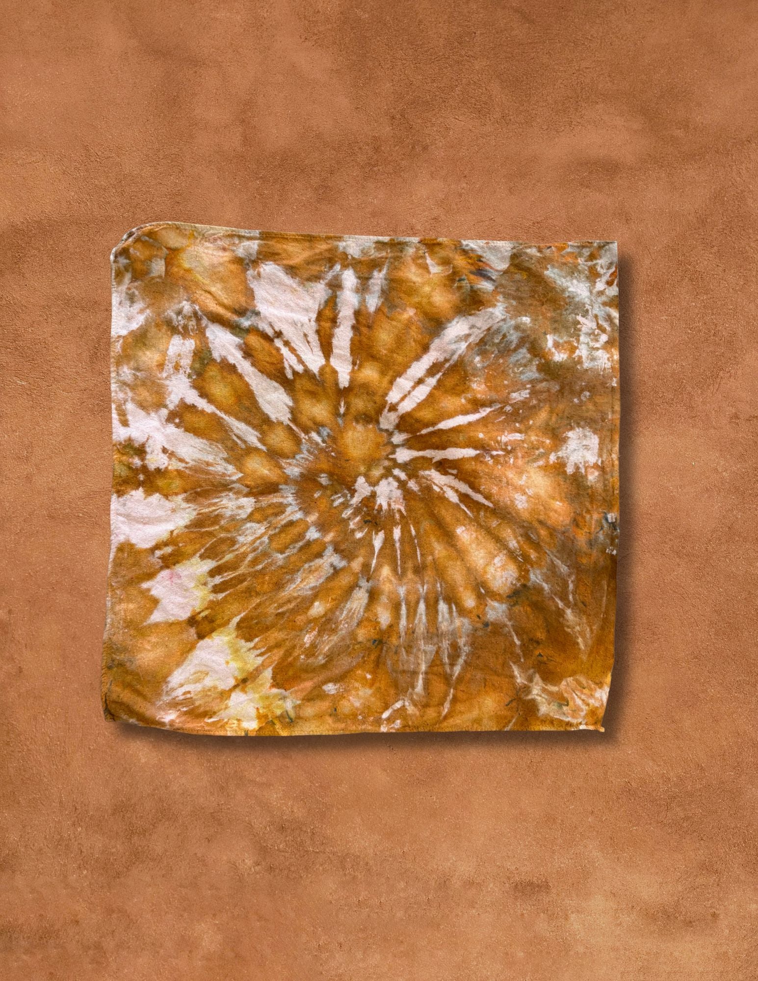 Hand Dyed Limited Edition Raw Silk Bandana- Ochre
