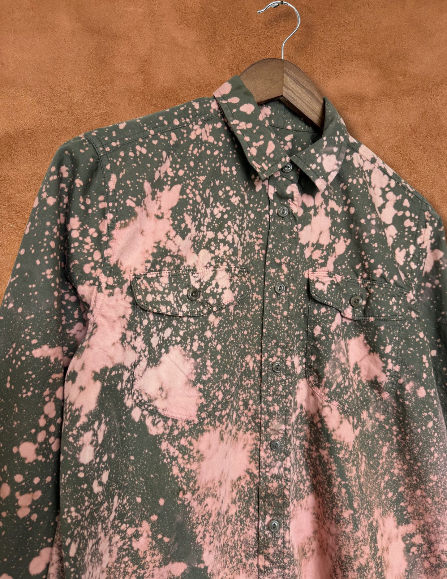 Upcycled Vintage Utility Shirt - Land Back Dept 42 x 27