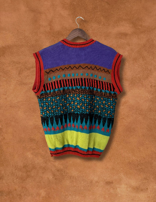 Vintage 80s Sweater Vest 42 x 26