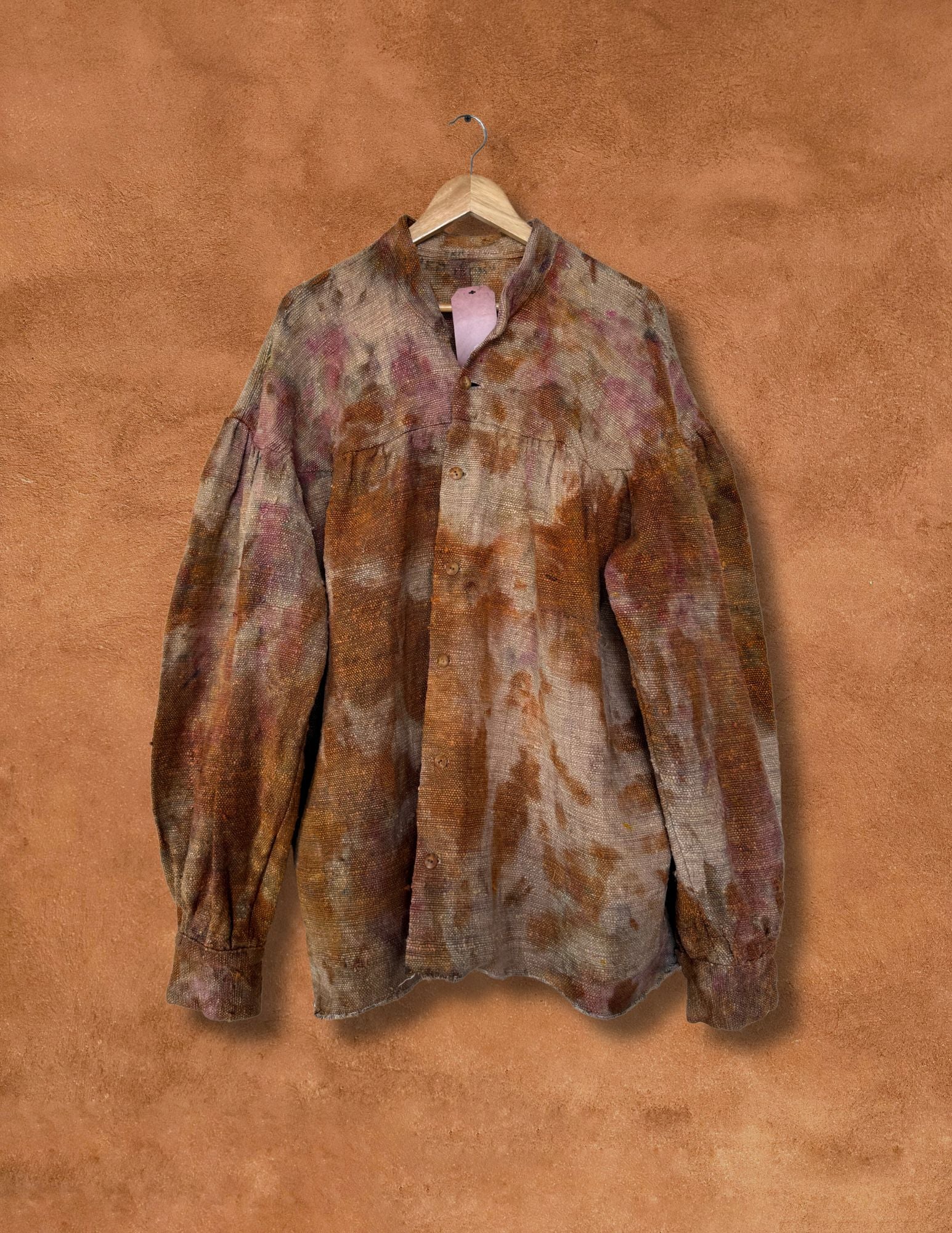 Upcycled Vintage Raw Silk  Shirt