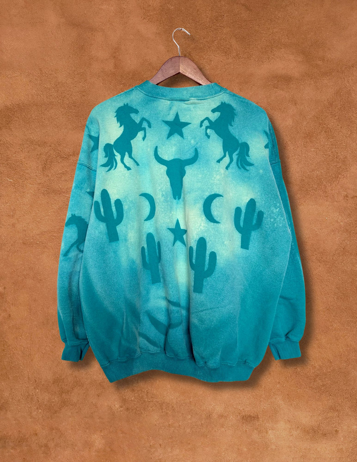 Upcycled Vintage Crewneck Sweatshirt- 54 x 28 Eclectic Southwest