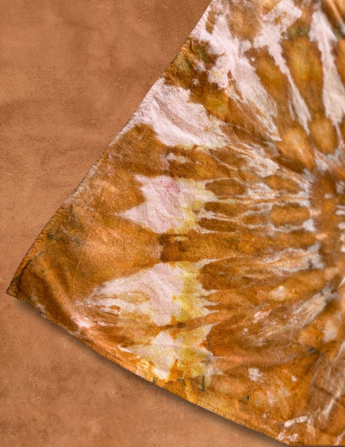 Hand Dyed Limited Edition Raw Silk Bandana- Ochre