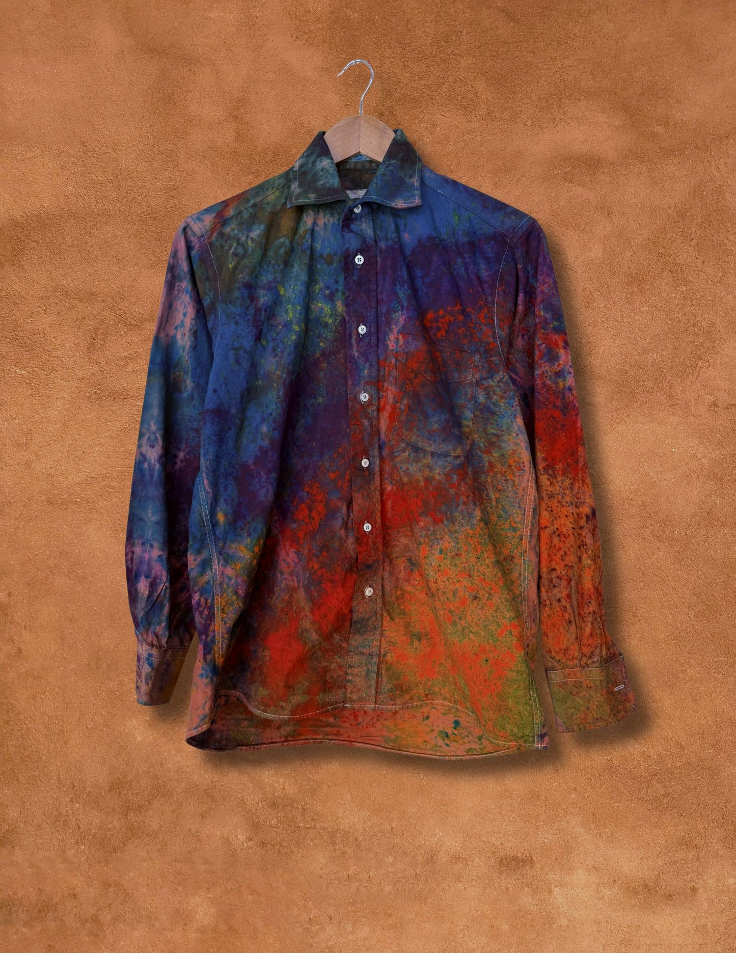 Upcycled Vintage Rainbow Shirt 44 x 27