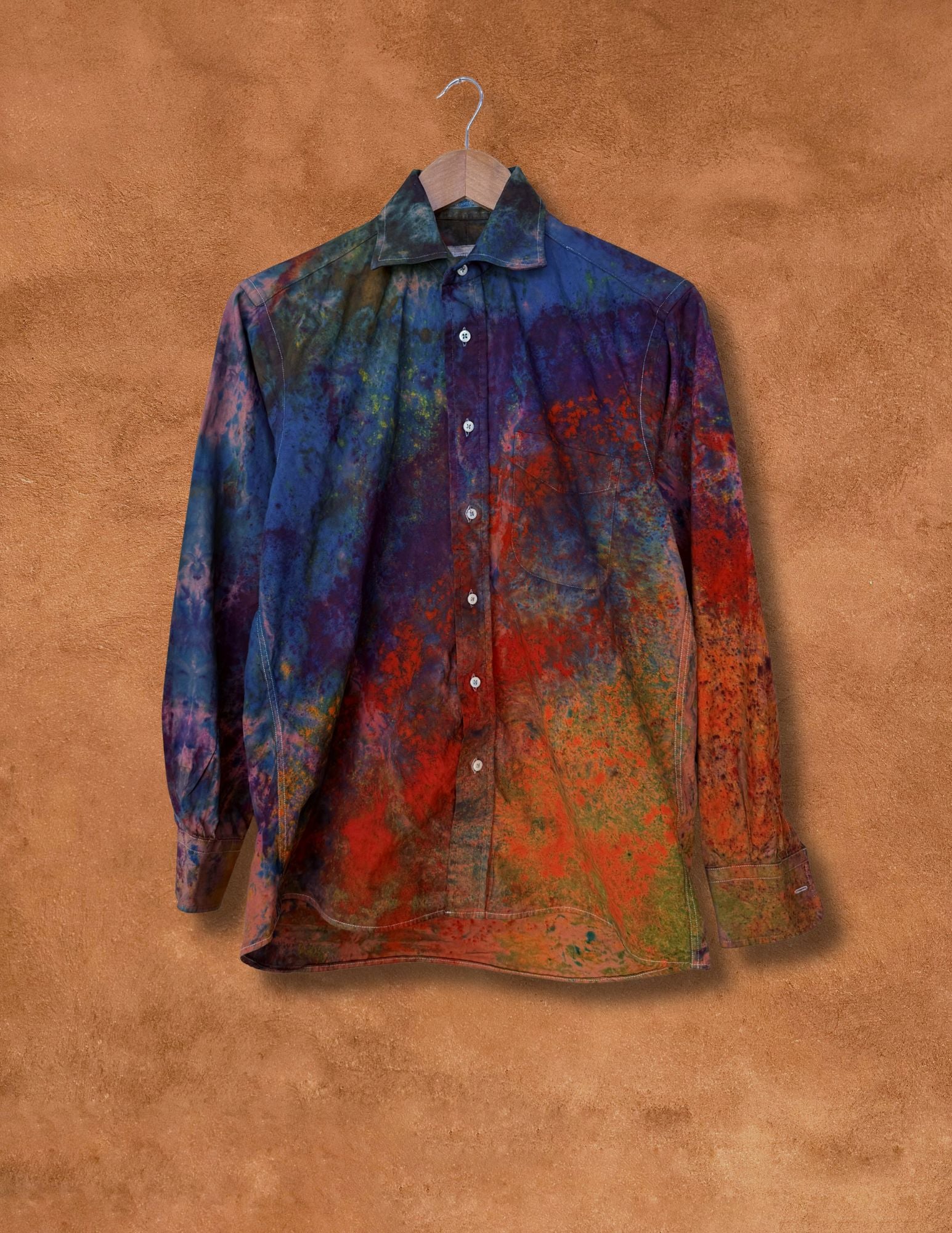 Upcycled Vintage Rainbow Shirt 44 x 27