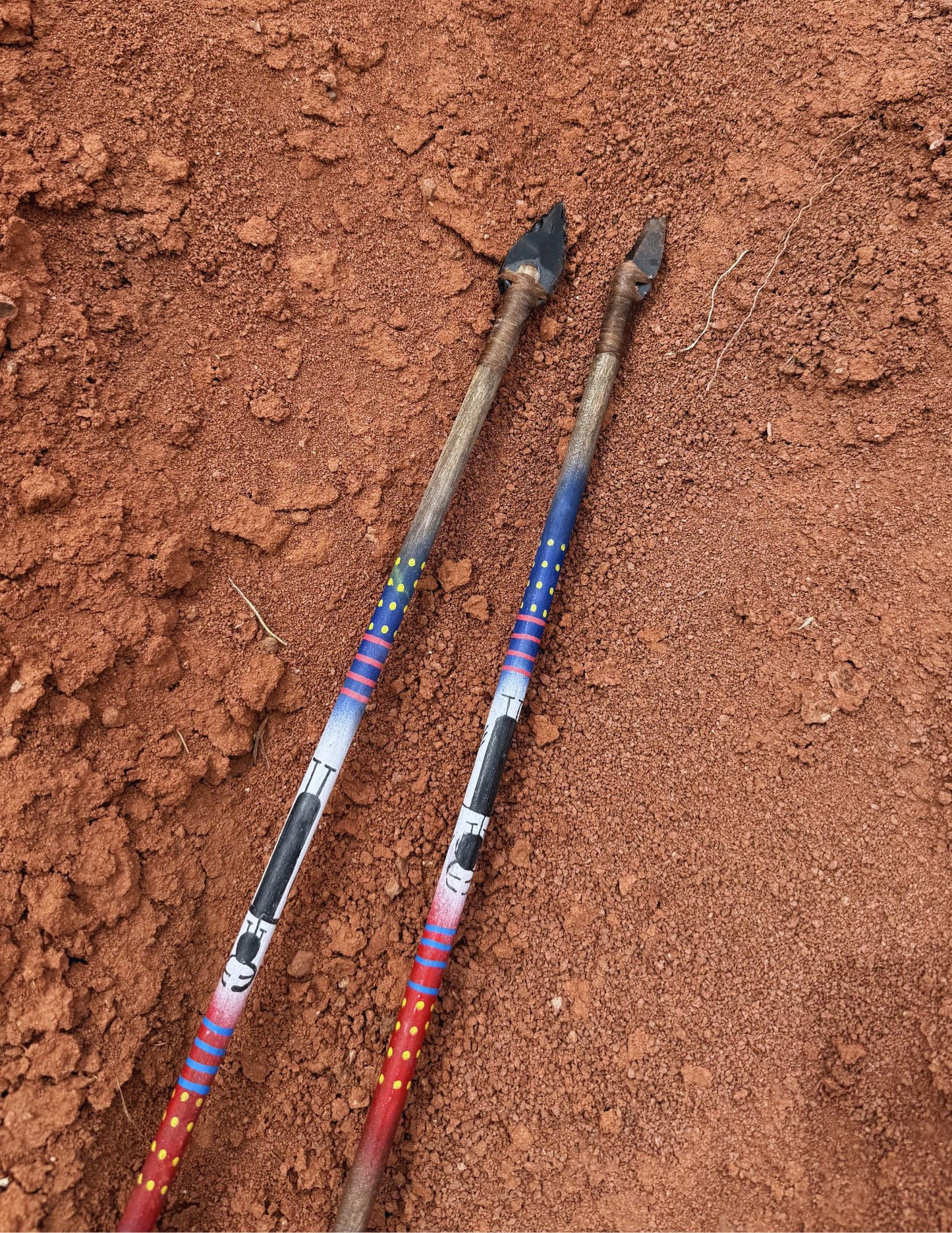 Navajo Made Handpainted Arrows- Pair