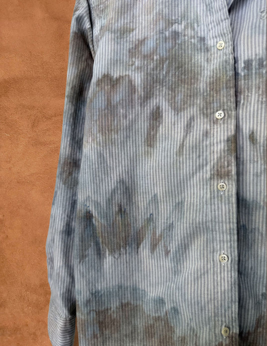 Upcycled Vintage 80s Striped Shirt 36 x 28