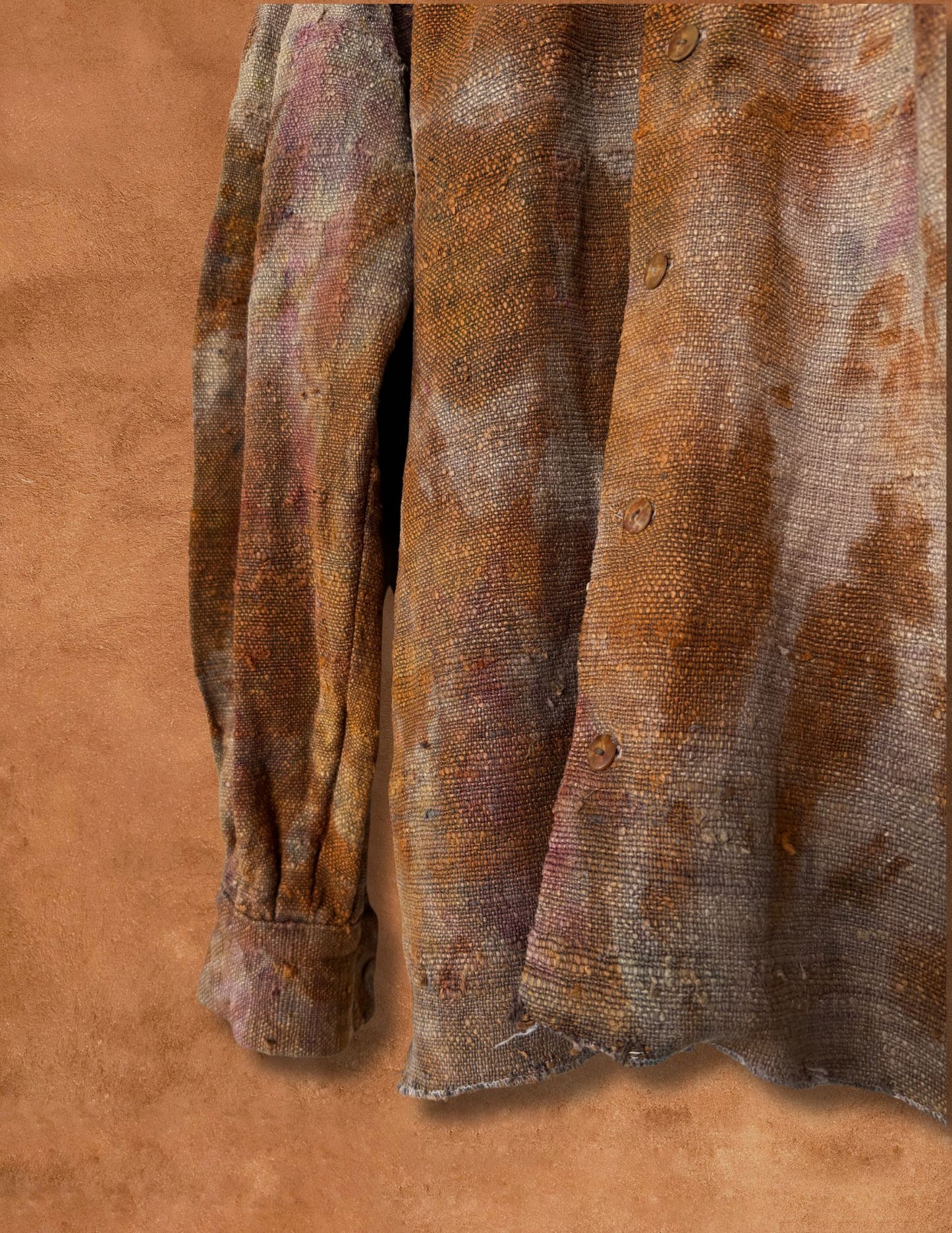 Upcycled Vintage Raw Silk  Shirt