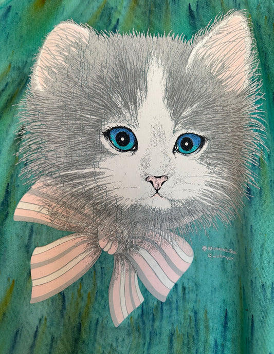 CAT LADY Upcycled Vintage 80s Cat Sweatshirt