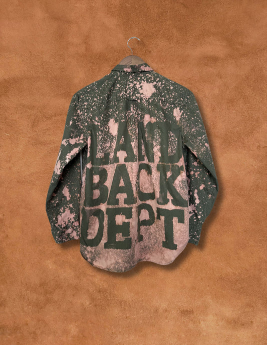 Upcycled Vintage Utility Shirt - Land Back Dept 42 x 27