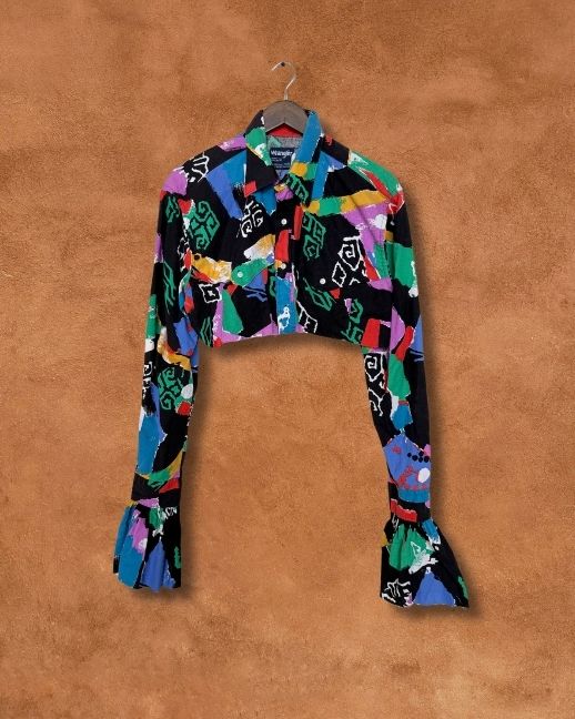 Upcycled Vintage Cropped Western Shirt