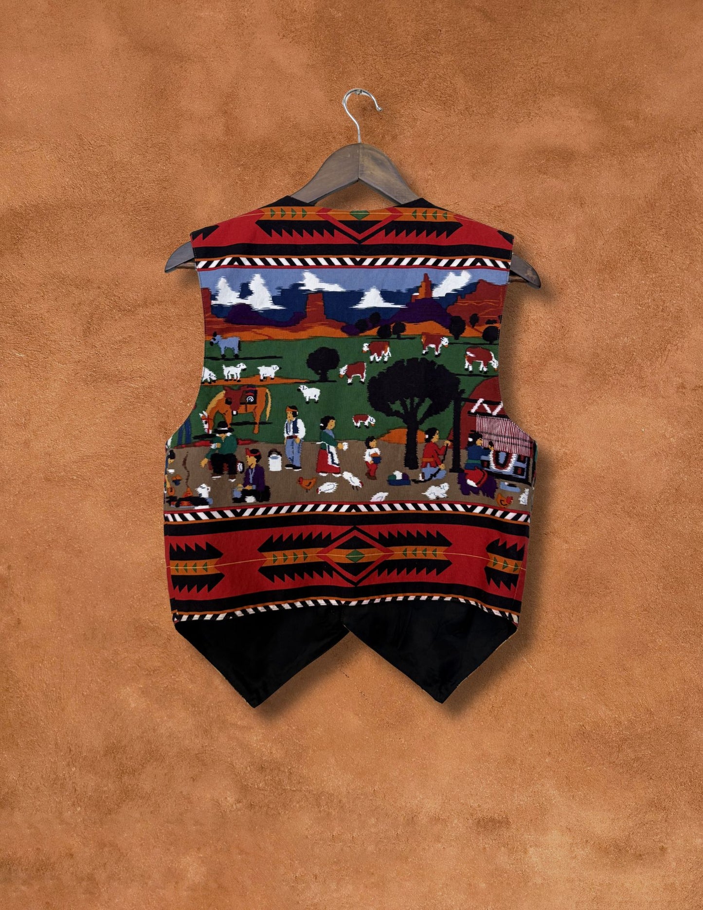 Vintage 80s Southwest Print Vest 37 x 24