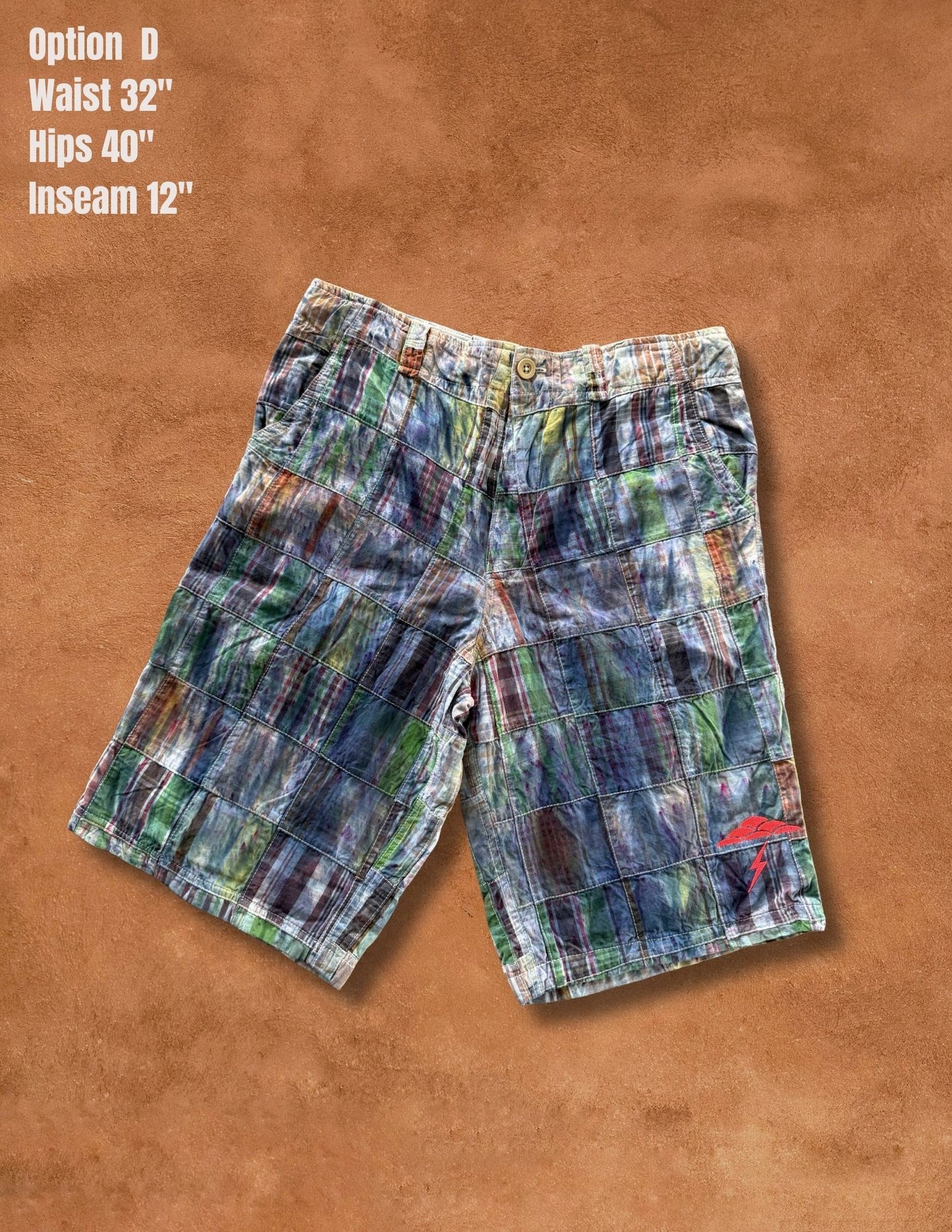 Upcycled Vintage Madras Plaid Shorts- 30/32/34/36
