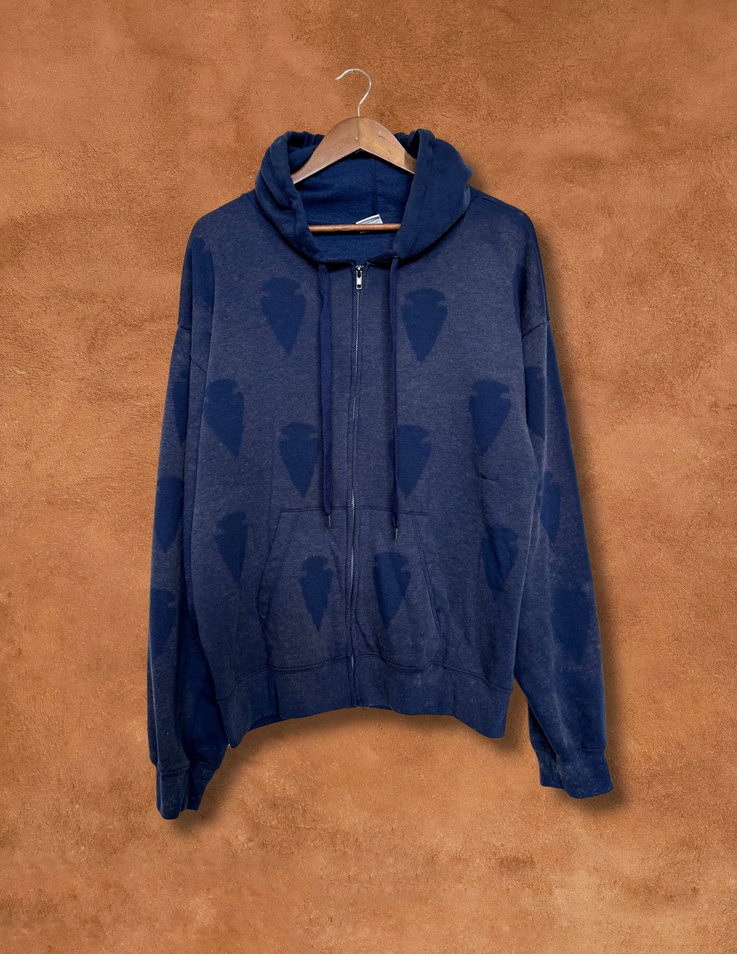 Upcycled Vintage Zip Hoodie- 50 x 28 Arrowhead