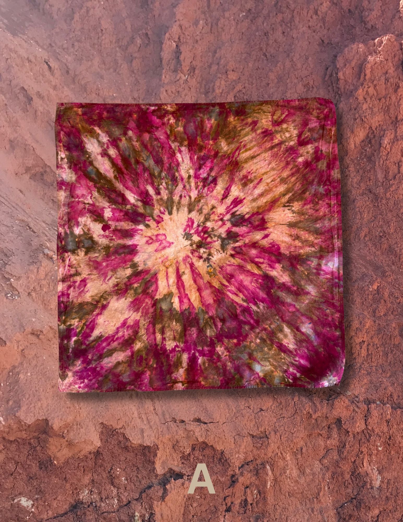 Limited Edition Hand Dyed Organic Cotton Bandana -Sugarplum