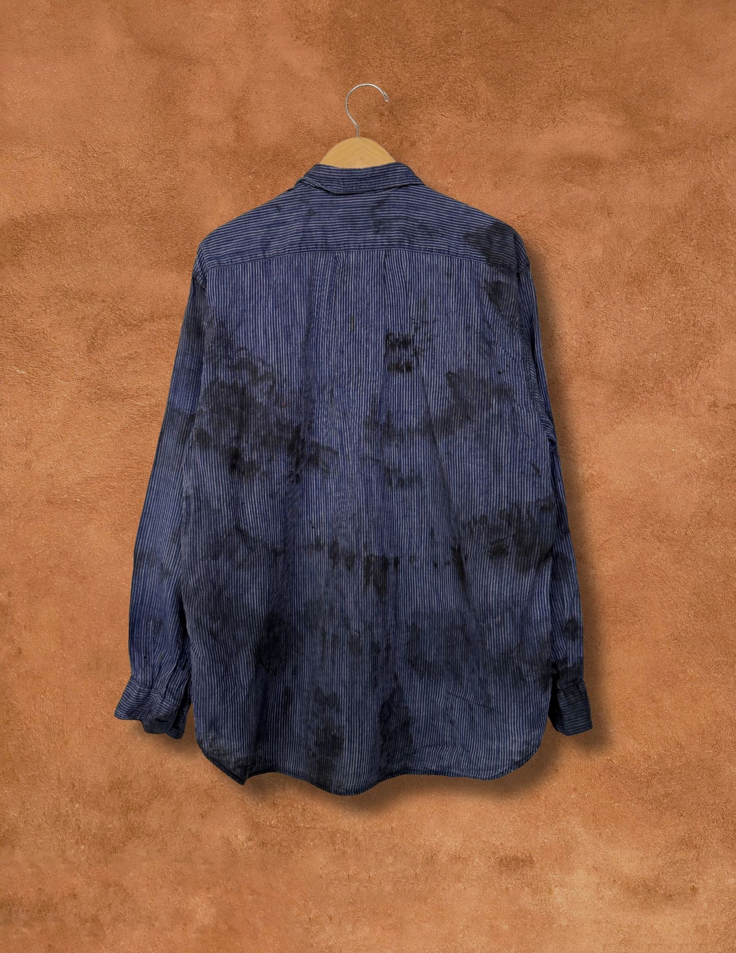 Upcycled Vintage Linen Menswear Shirt 46 x 30