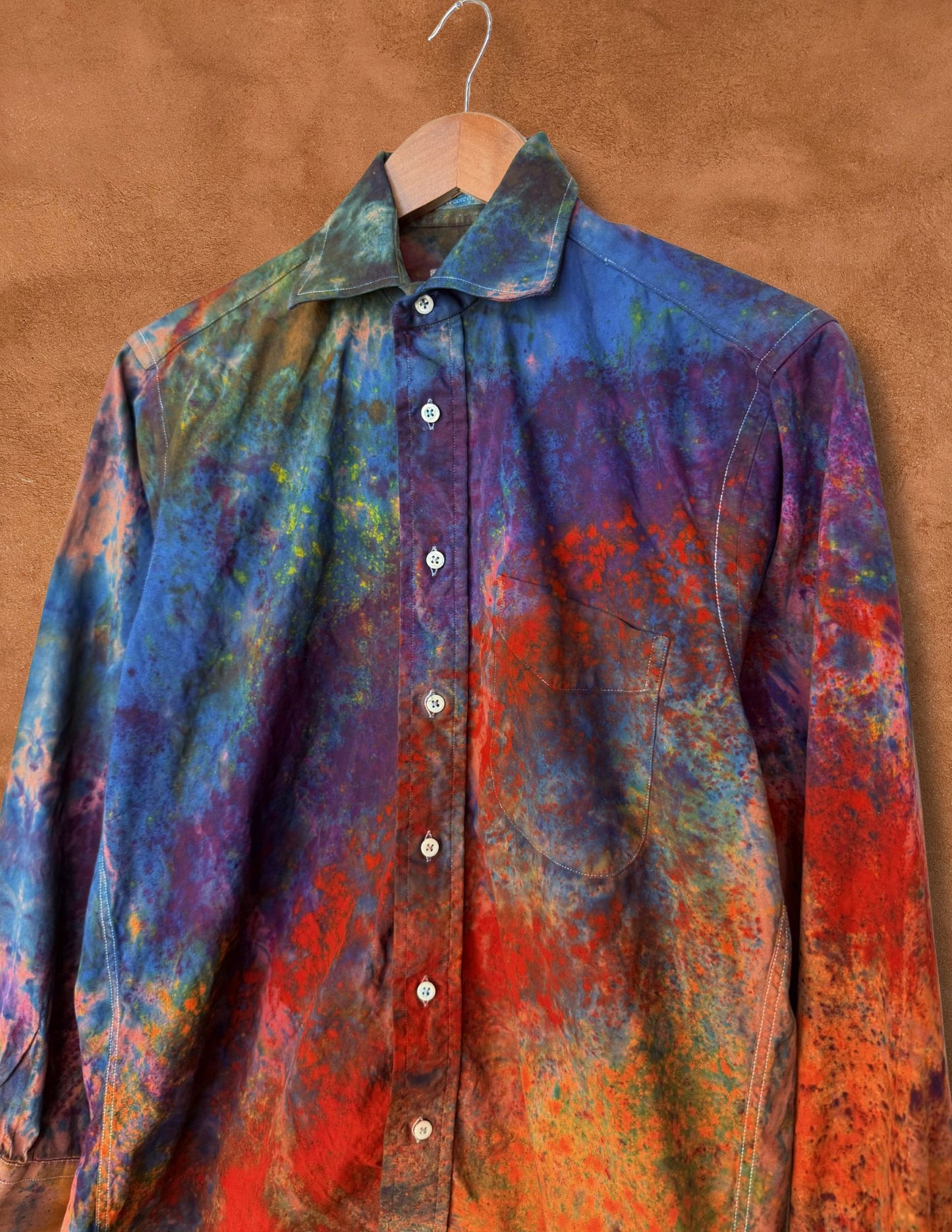 Upcycled Vintage Rainbow Shirt 44 x 27