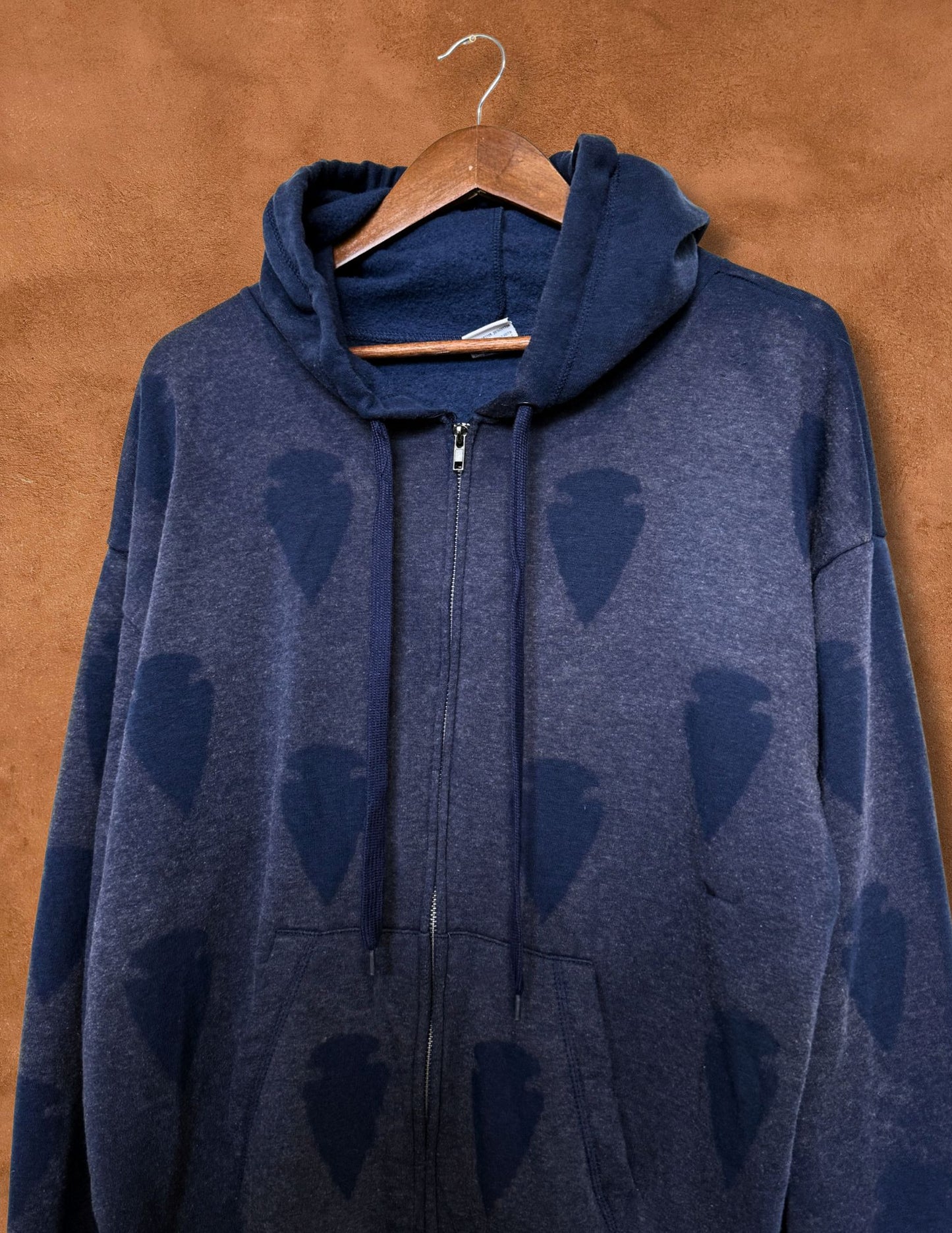 Upcycled Vintage Zip Hoodie- 50 x 28 Arrowhead