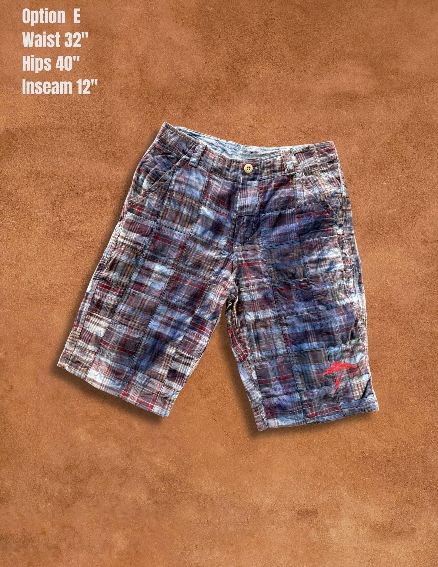 Upcycled Vintage Madras Plaid Shorts- 30/32/34/36