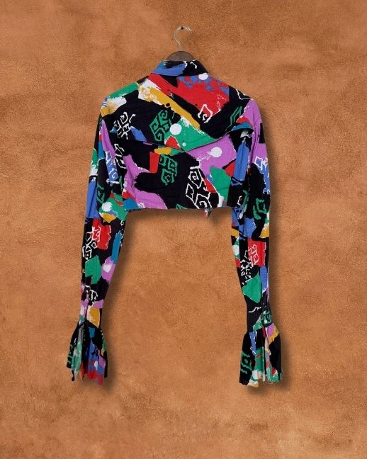 Upcycled Vintage Cropped Western Shirt