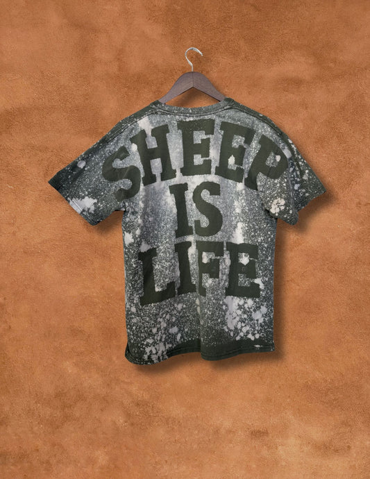 Upcycled Vintage Tee- 44 x 27 Sheep is Life