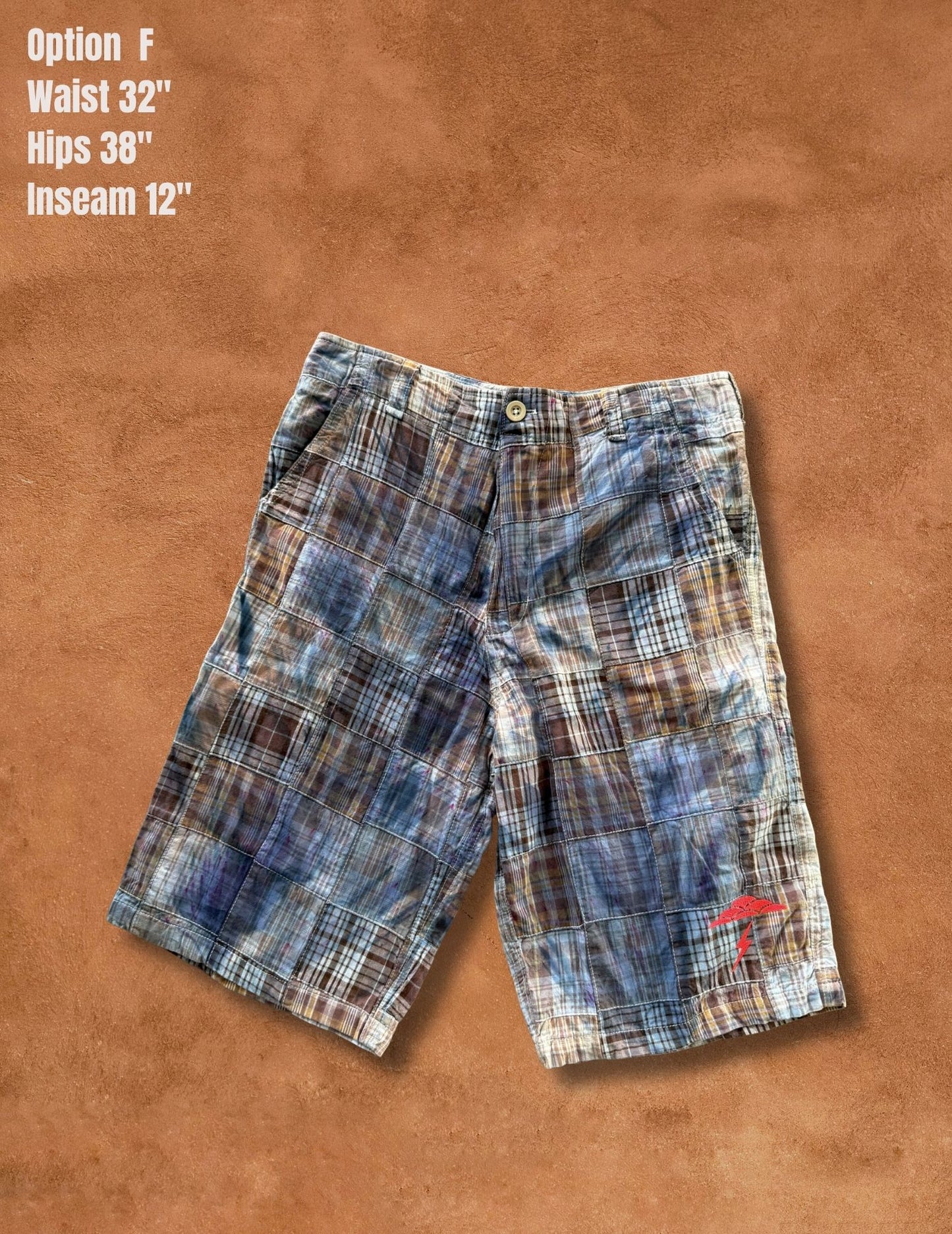 Upcycled Vintage Madras Plaid Shorts- 30/32/34/36
