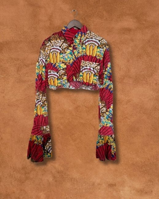 Upcycled Vintage Cropped Western Shirt