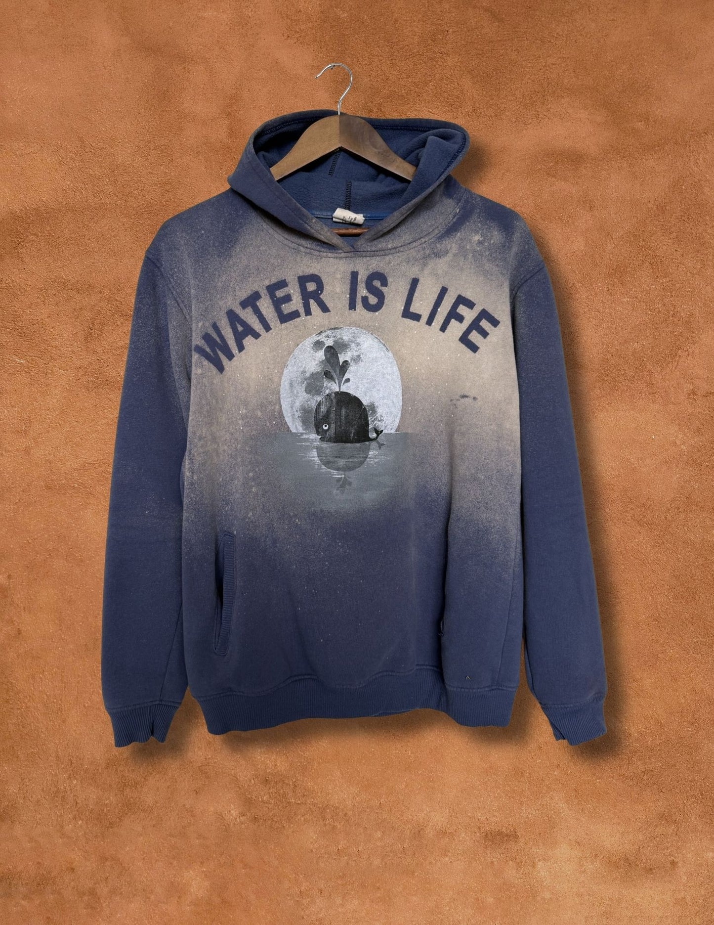 Upcycled Vintage Hoodie- 44 x 26 Water is Life