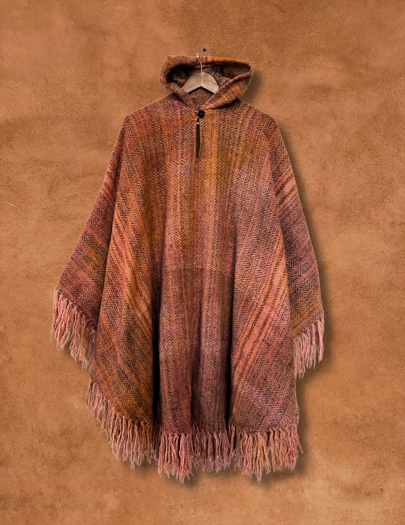 Upcycled Vintage Wool Hooded Poncho
