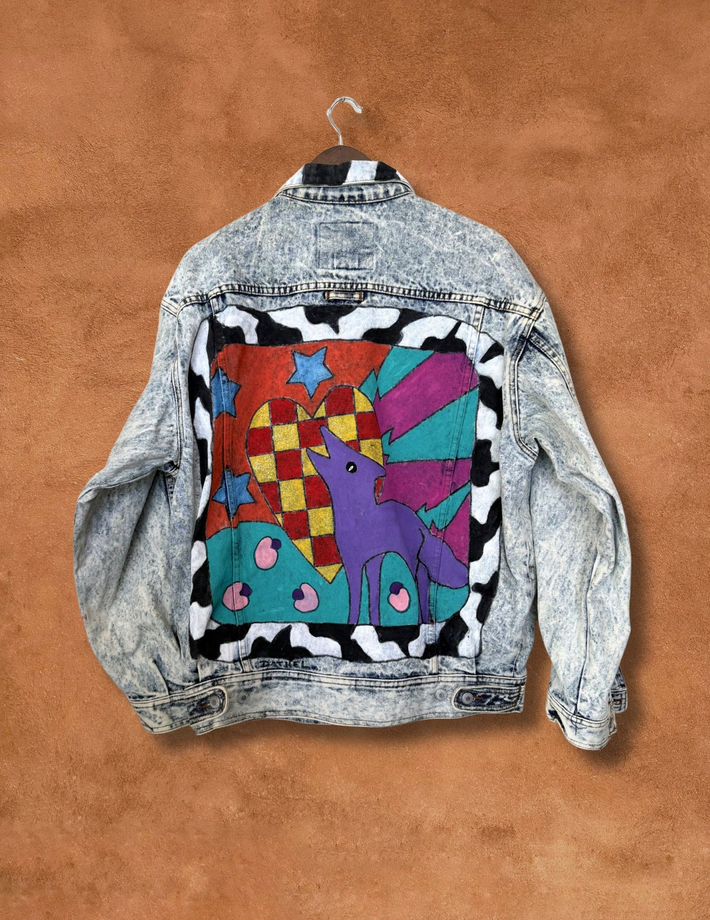 Vintage 80s Handpainted Southwest Jacket 52 x 29