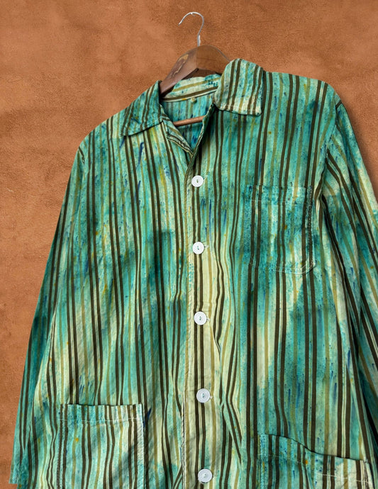 Upcycled Vintage Pajama Top- Sea Glass