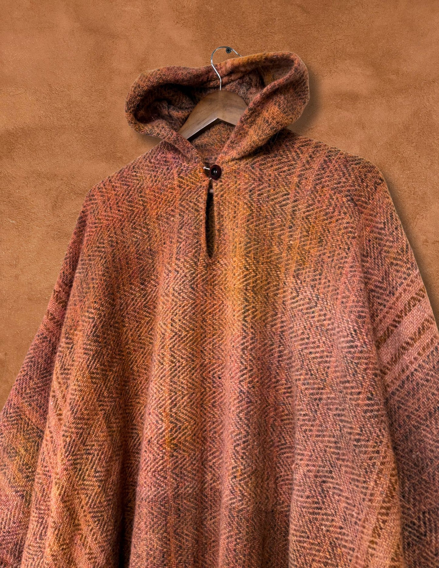 Upcycled Vintage Wool Hooded Poncho