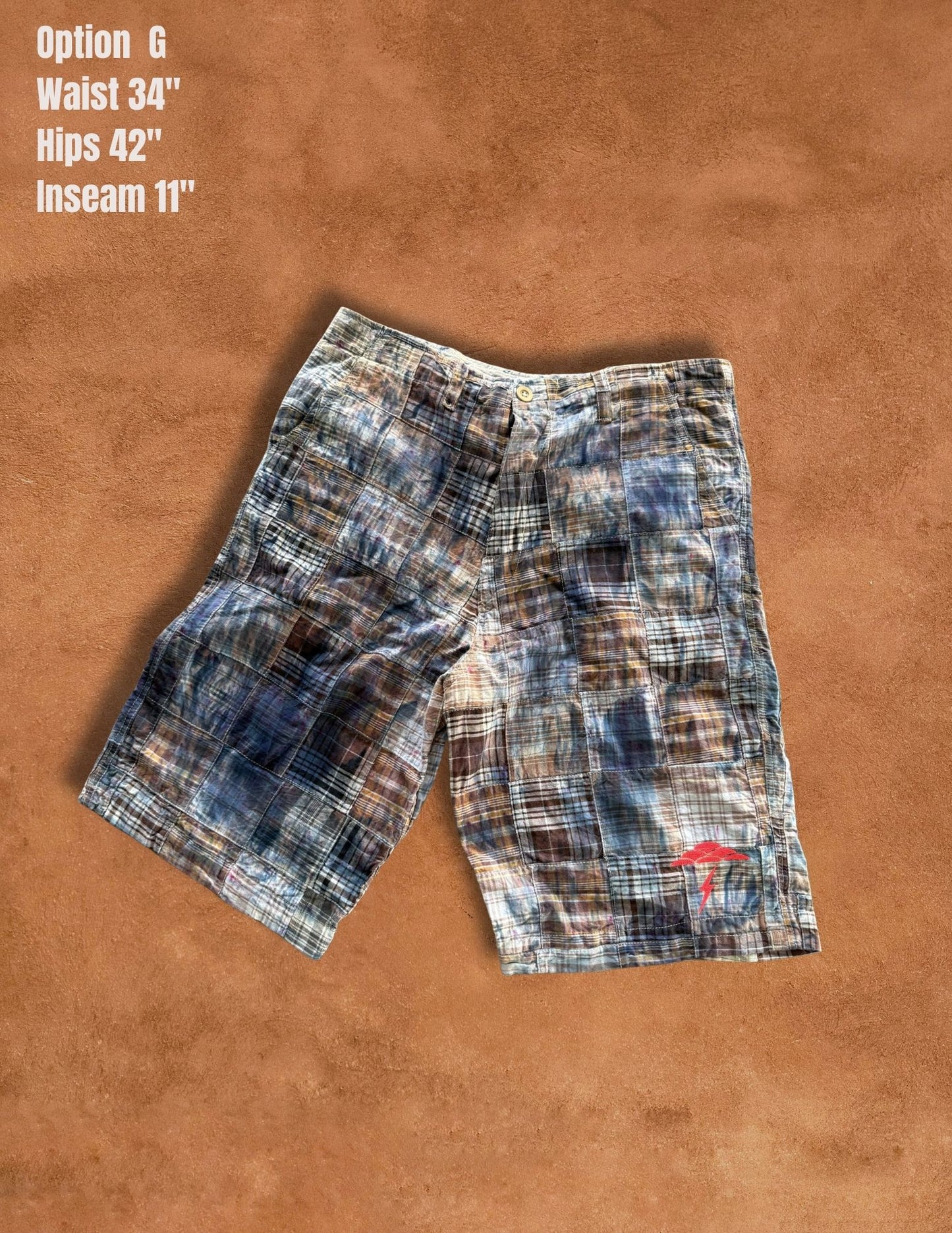 Upcycled Vintage Madras Plaid Shorts- 30/32/34/36