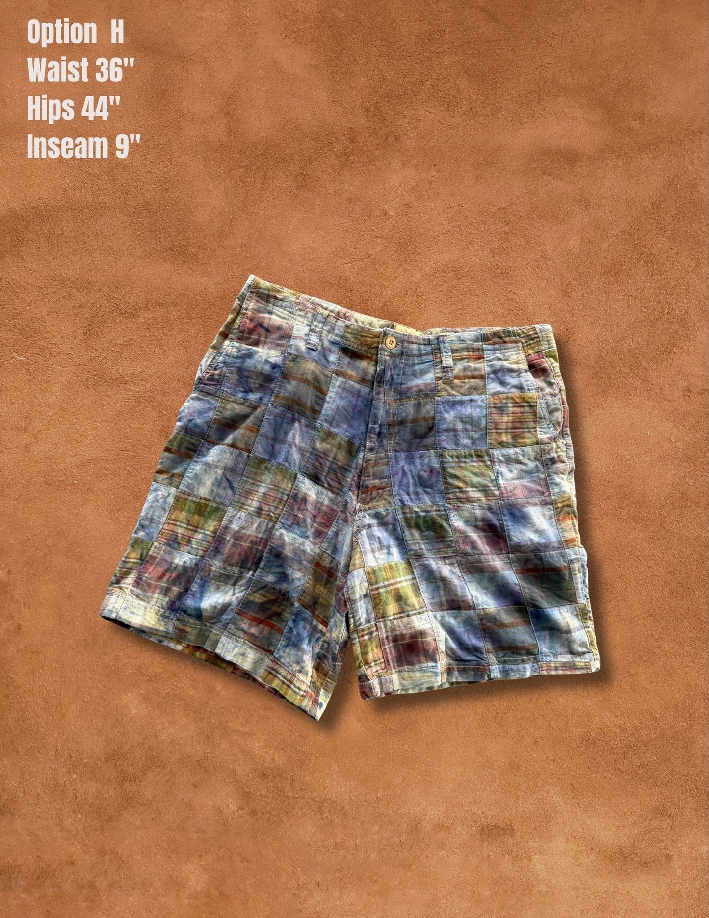 Upcycled Vintage Madras Plaid Shorts- 30/32/34/36