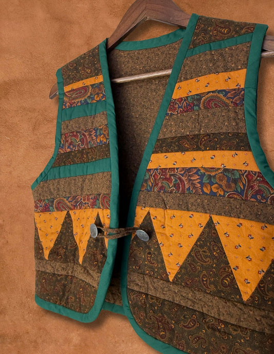 Vintage 70s Quilted Vest 38 x 20