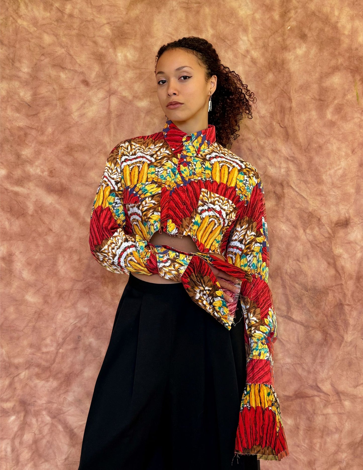 Upcycled Vintage Cropped Western Shirt