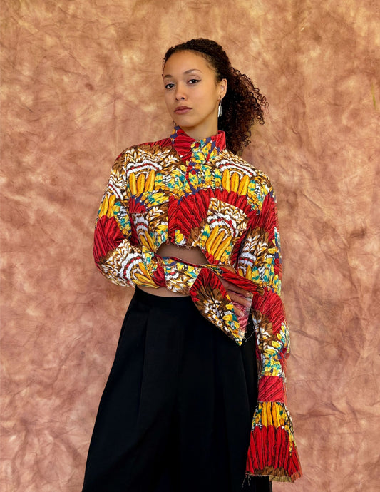 Upcycled Vintage Cropped Western Shirt