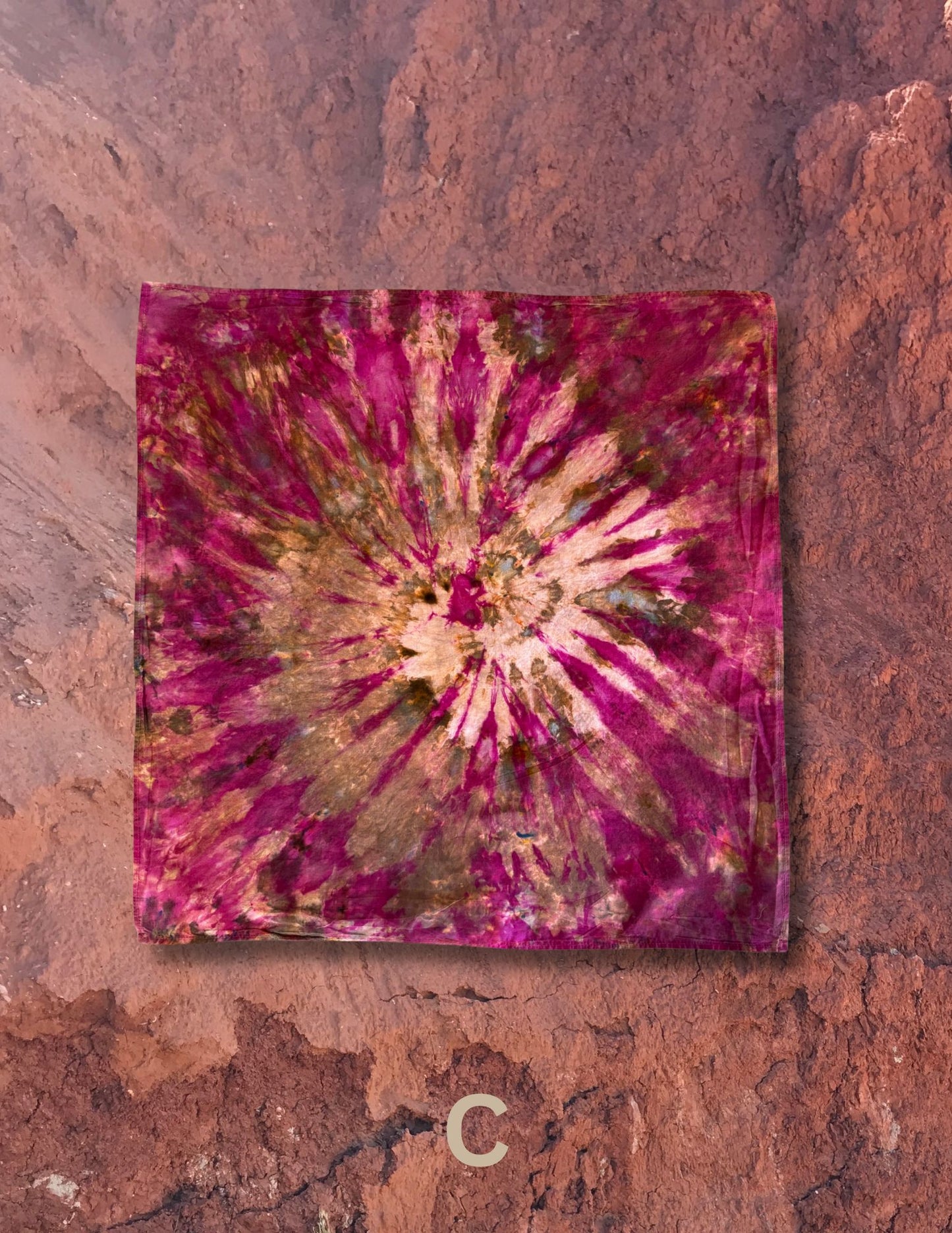 Limited Edition Hand Dyed Organic Cotton Bandana -Sugarplum