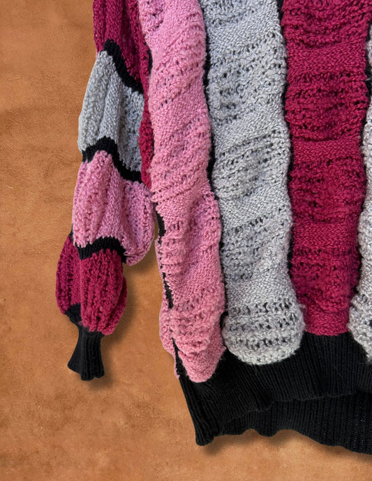 Vintage 80s Abstract Wavy Sweater