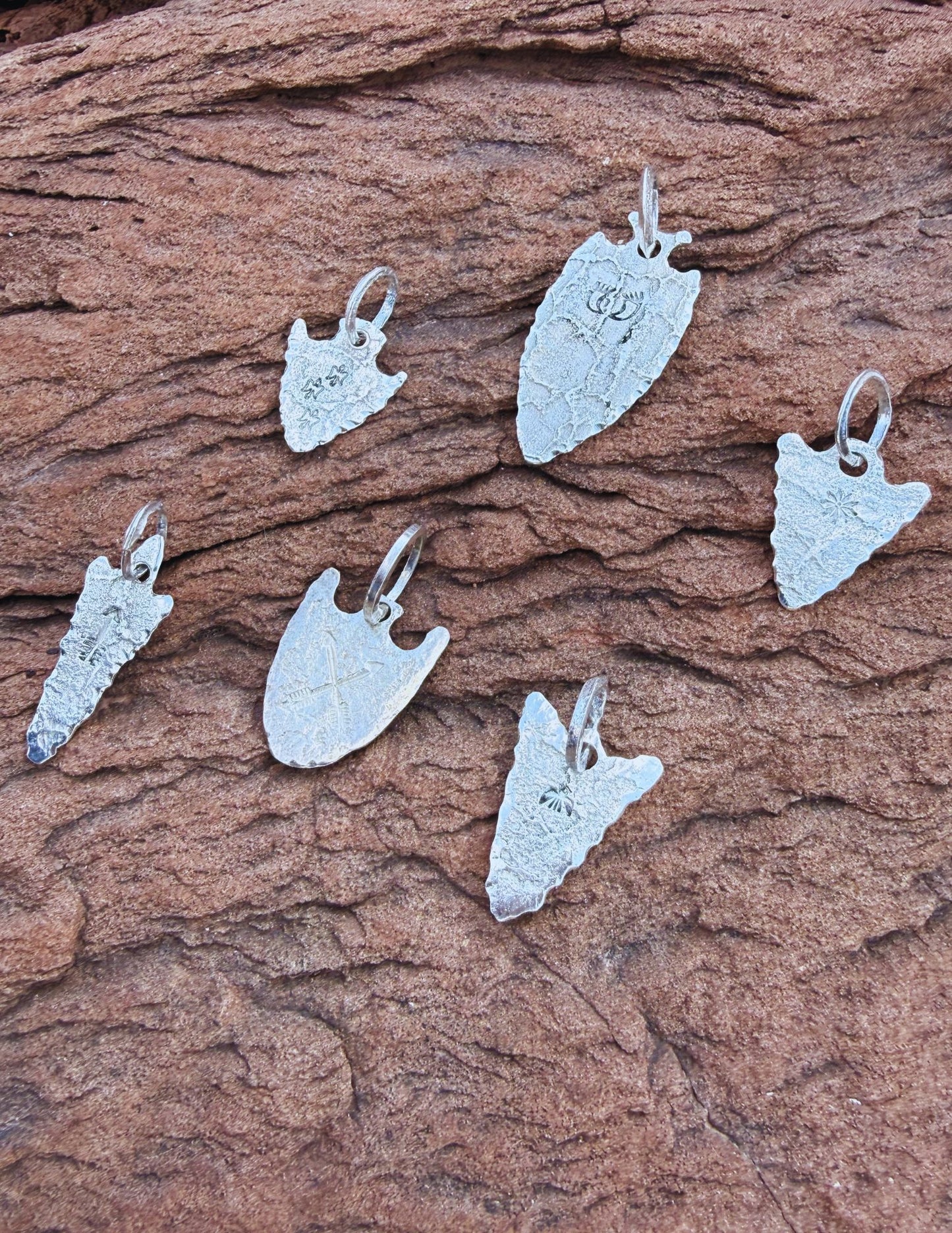 ++ Navajo Made Sterling Silver Arrowhead Pendant Collection++ by  Diné artist Gino Antonio