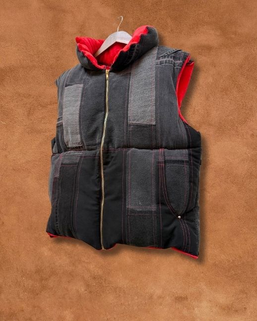 Upcycled Vintage Patchwork Puffer Jacket 44 X 23 Alex Vigil