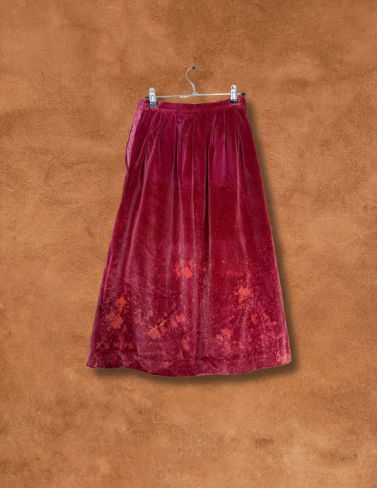 Upcycled Vintage Land Back Velvet Skirt