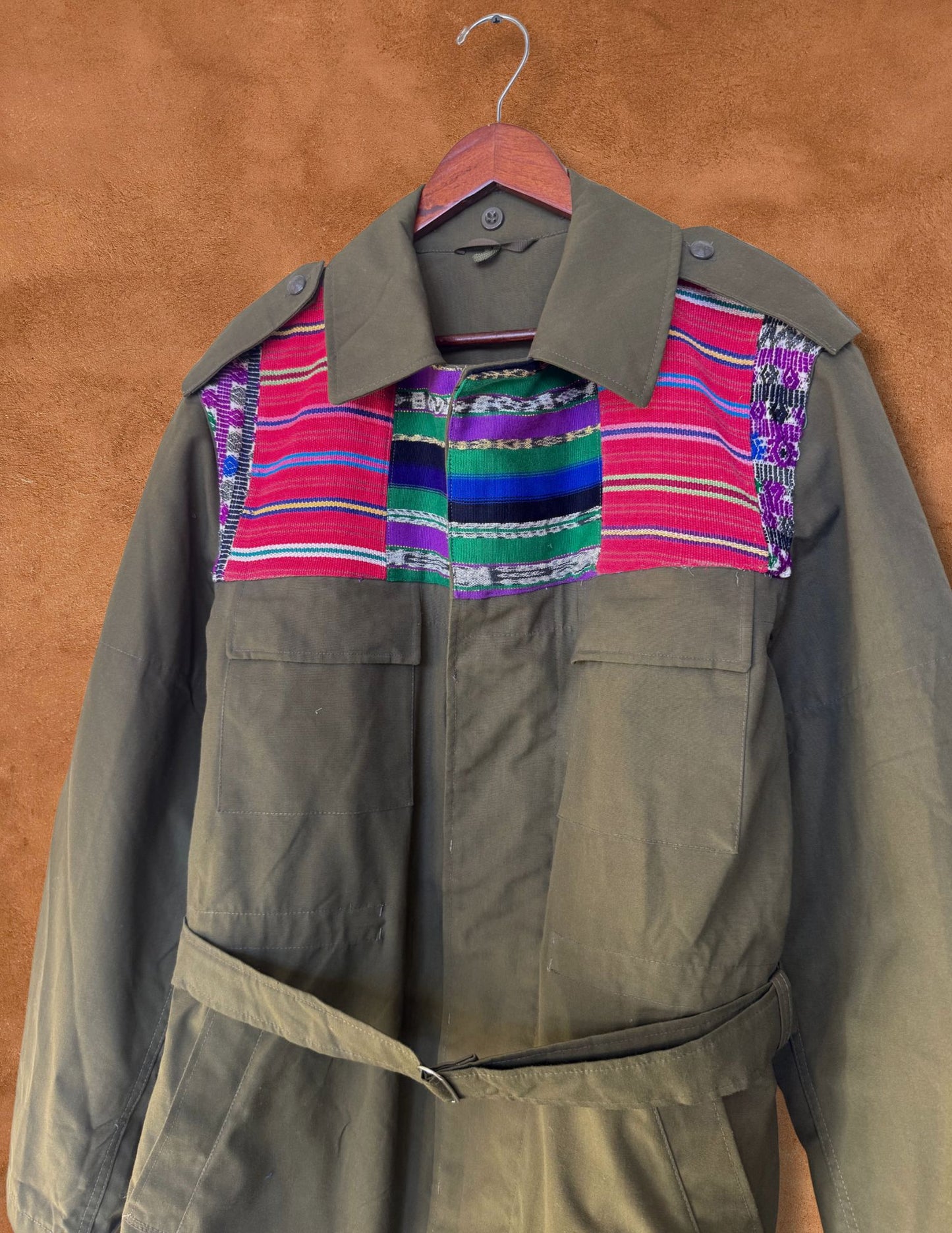 Upcycled Military Field Jacket — Midcentury Huipil Edition A