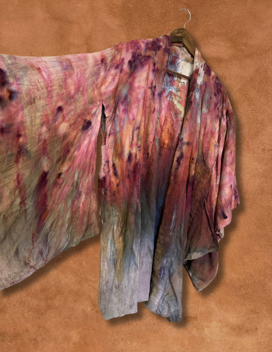 Upcycled Vintage Silk Kimono Jacket 48 x 34
