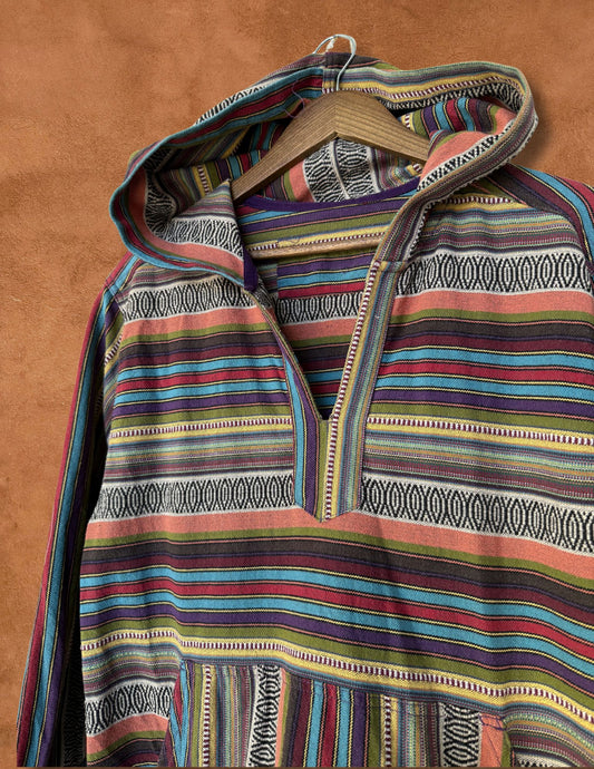 Vintage 90s Serape Stripe Hoodie  42 x 28