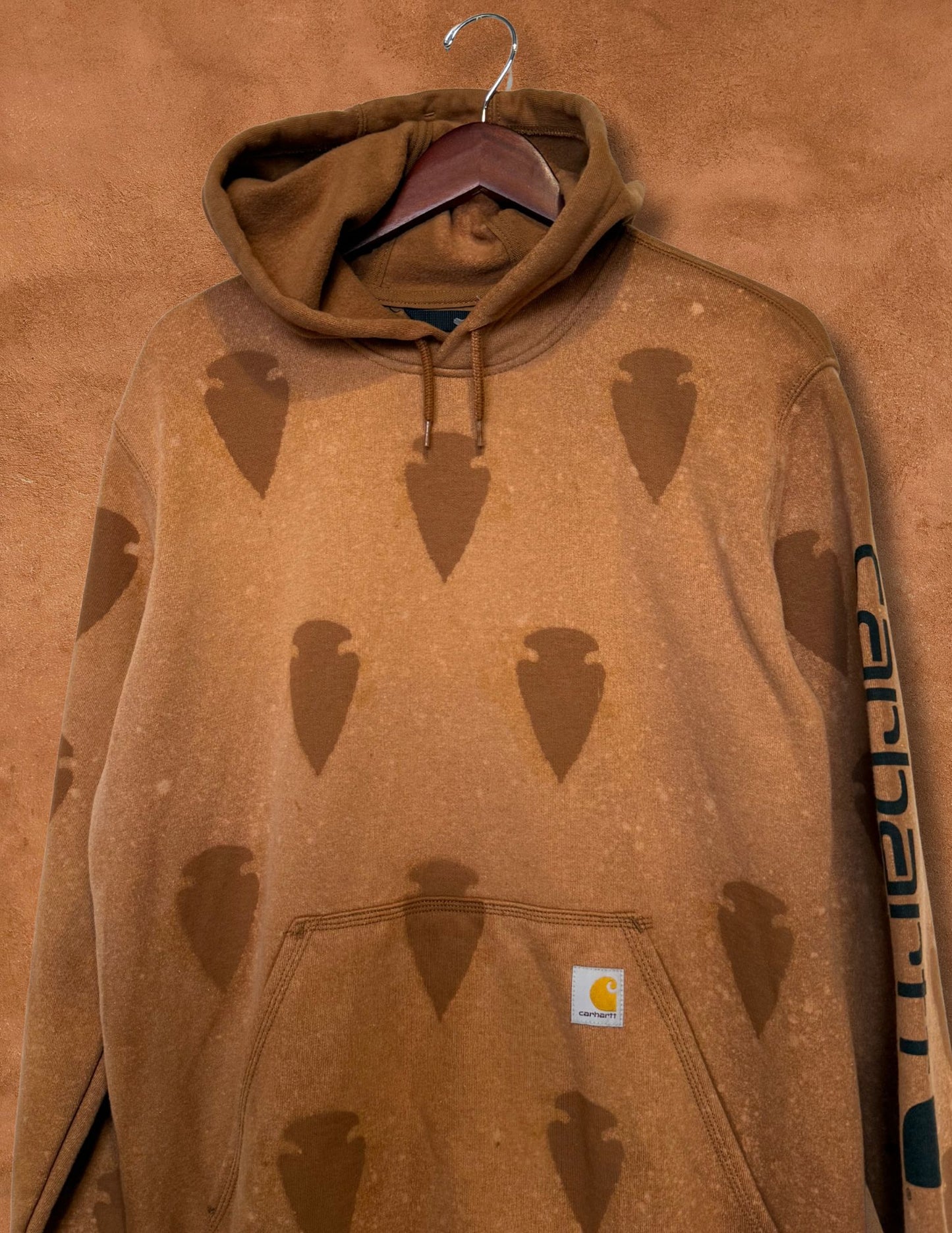 Upcycled Vintage Zip Hoodie- 50 x 31 Arrowhead