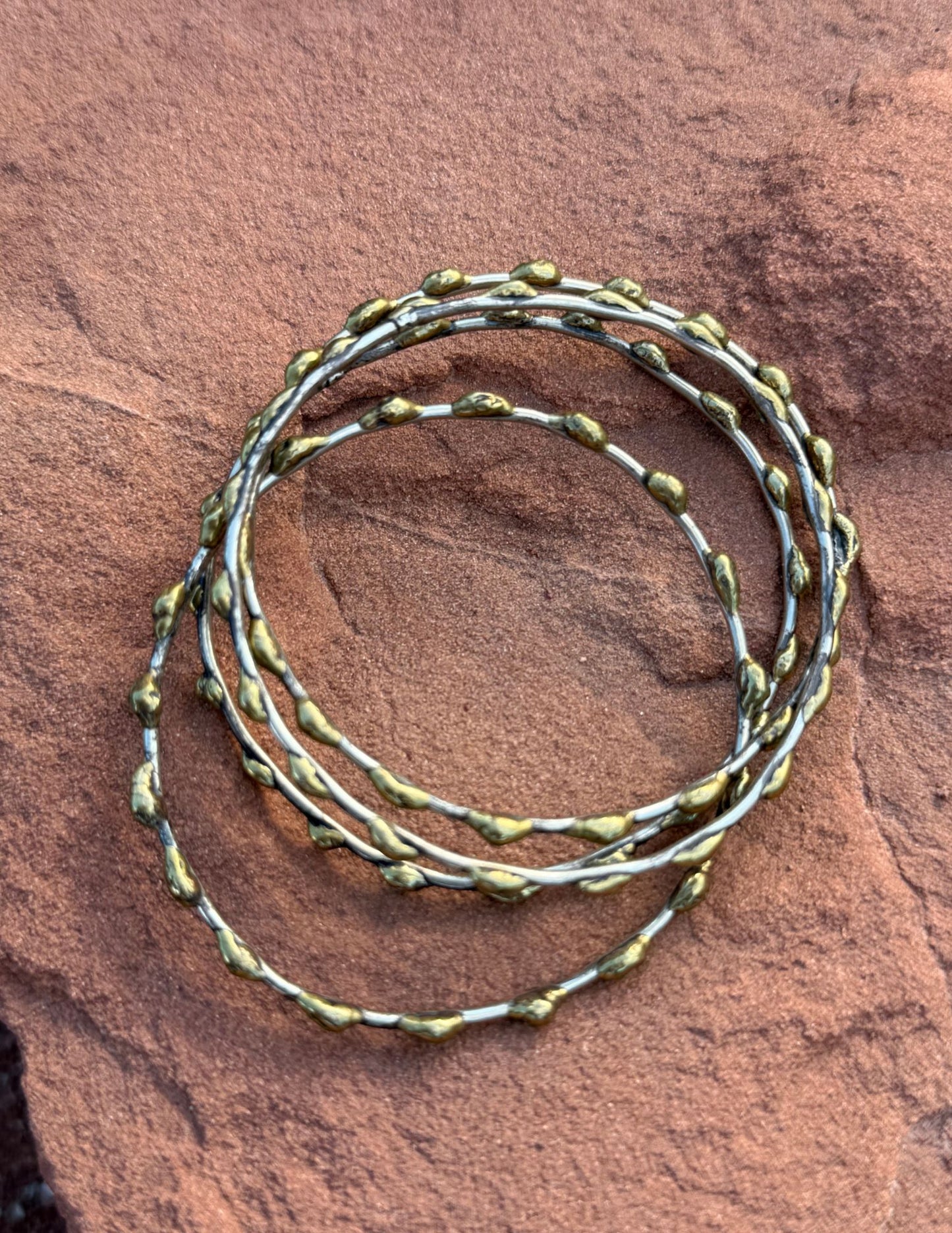 🤎 Vintage Brass and Sterling Silver Bangle