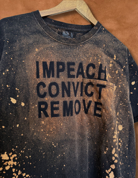 Upcycled Vintage Tee- 48 x 29 IMPEACH CONVICT REMOVE