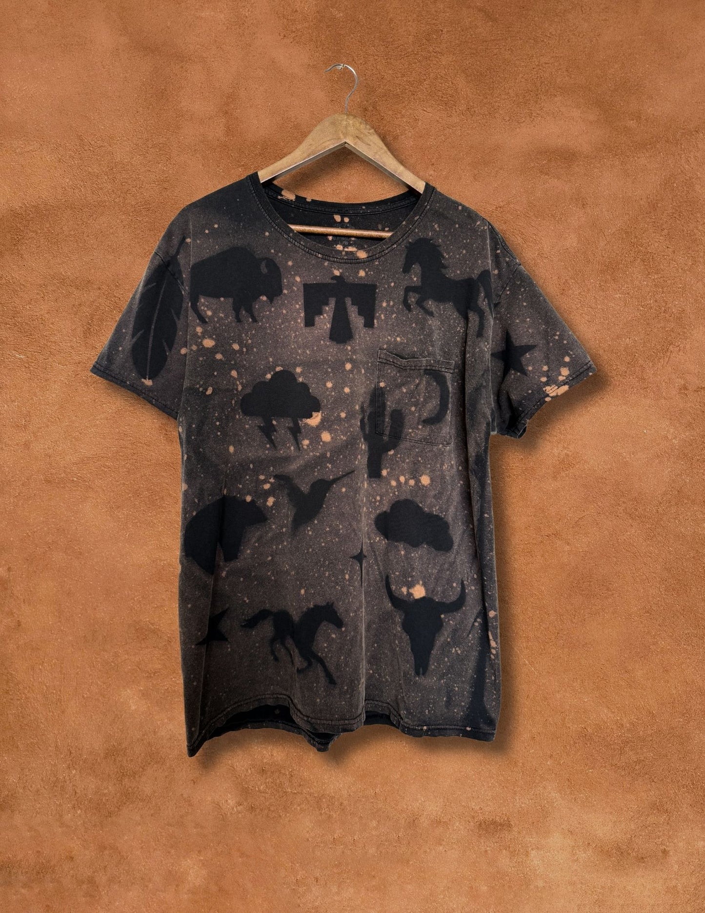 Upcycled Vintage Pocket Tee- 46 x 28 Eclectic Southwest