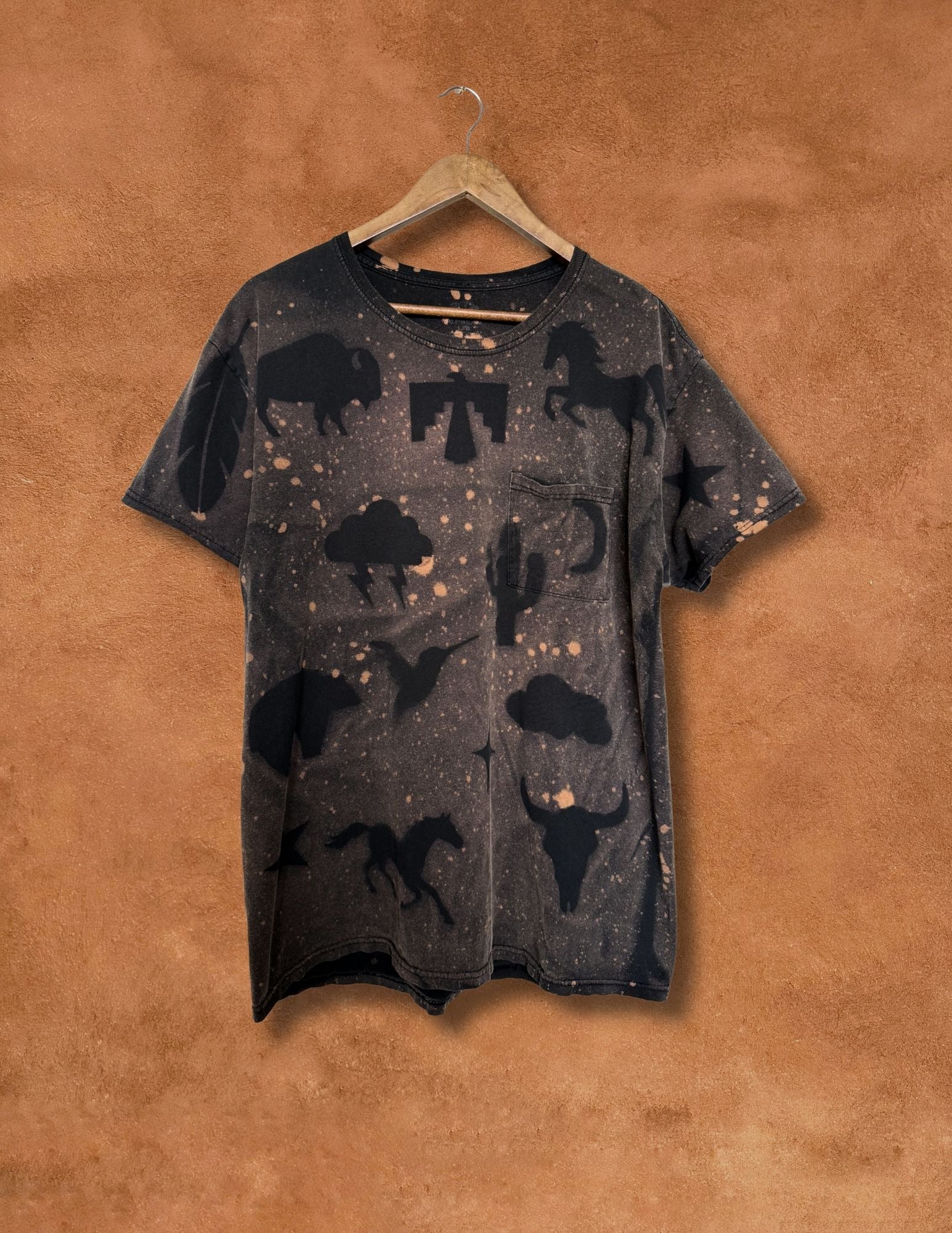 Upcycled Vintage Pocket Tee- 46 x 28 Eclectic Southwest